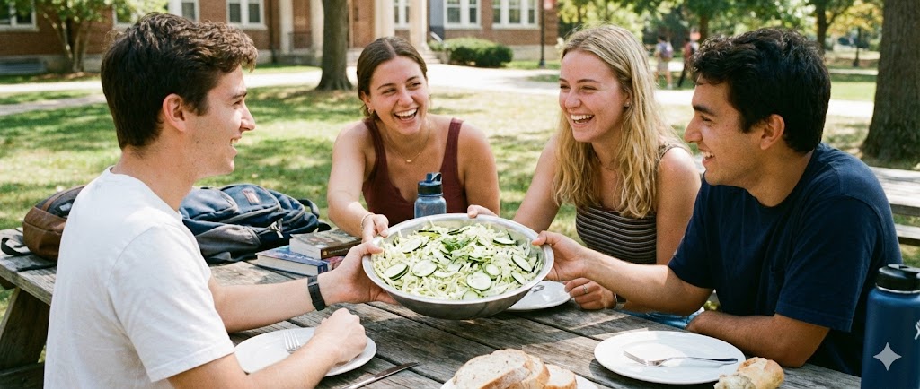 Салат с капустой и свежим кабачком (маринованным в лимоне) - простой рецепт