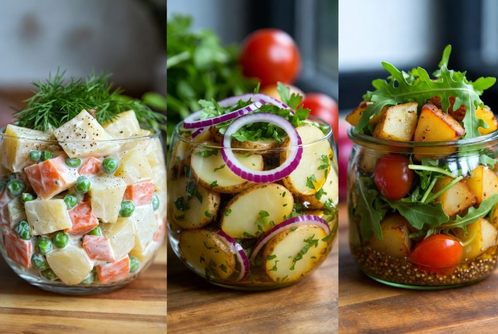 Картофельный салат без майонеза — 3 лёгкие версии