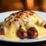 Сардельки с сырной подливкой