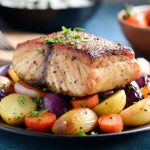 Треска, запечённая с овощами — рыба с овощным гарниром